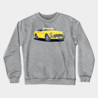 MGB Vintage Car in Gold Yellow Crewneck Sweatshirt